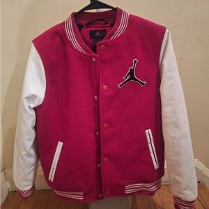 Jordan Kids Red and White Jean Jacket